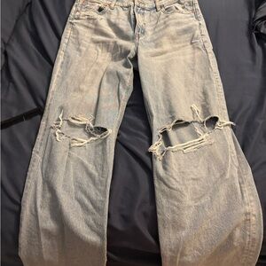 Distressed Light Blue Jeans